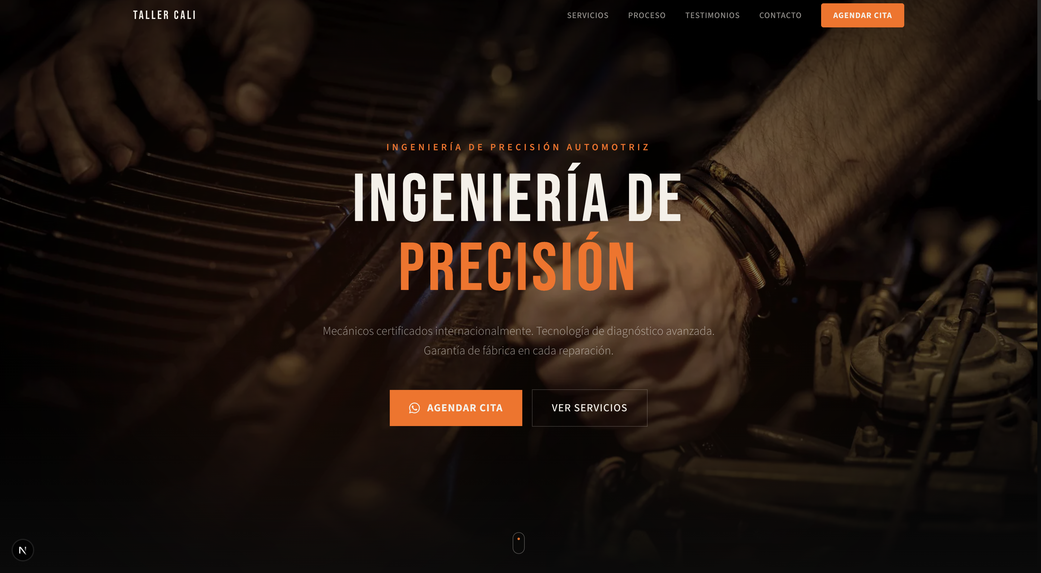 Taller Mecánico Automotriz - Proyecto de desarrollo web en Cali